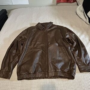 St. John's Bay Men's Brown Leather Jacket